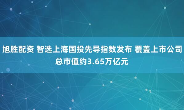 旭胜配资 智选上海国投先导指数发布 覆盖上市公司总市值约3.65万亿元