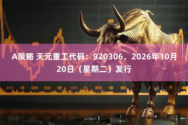A策略 天元重工代码：920306，2026年10月20日（星期二）发行