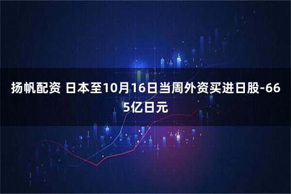 扬帆配资 日本至10月16日当周外资买进日股-665亿日元